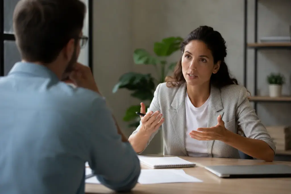 Effectief communiceren training in een rustig gesprek